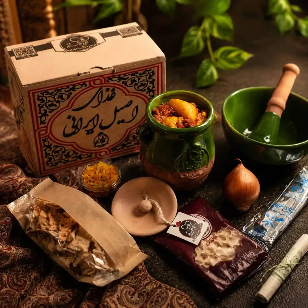 سرو آبگوشت و دیزی سنتی با مخلفات کامل